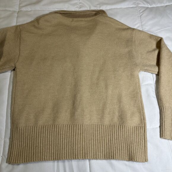 Crochetist Collared Button Up Long Sleeve Sweater Beige Tan Size L - Picture 7 of 8